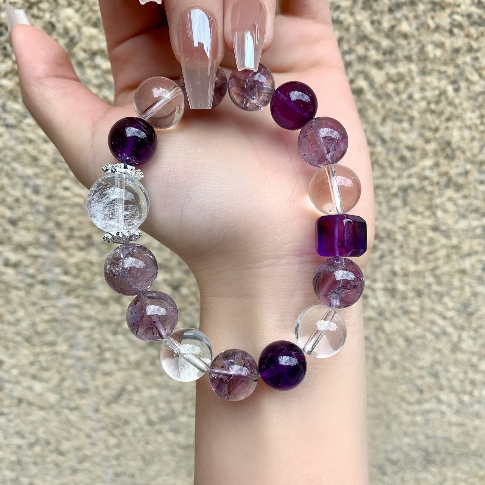 Amethyst & Clear Quartz Fire — Crystal Decor product photo 1