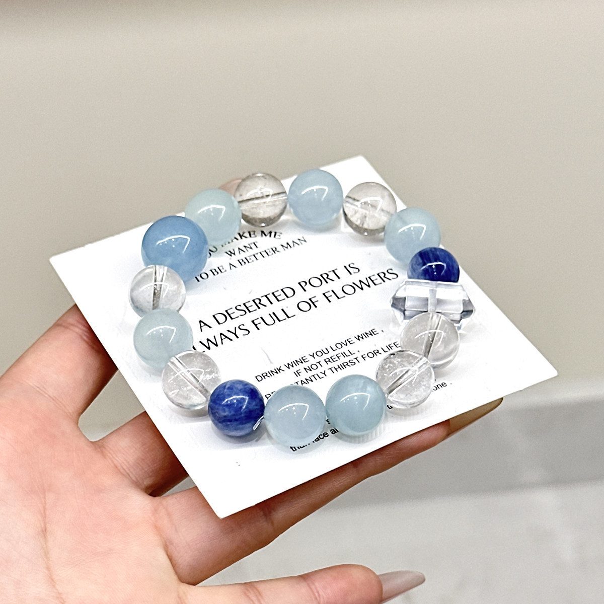 Aquamarine & Clear Quartz Water — Crystal Decor product photo 1