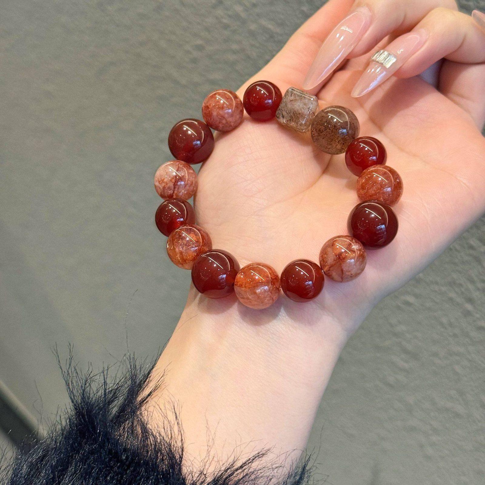 Red Agate & Black Gold Crystal Wealth — Crystal Decor product photo 1