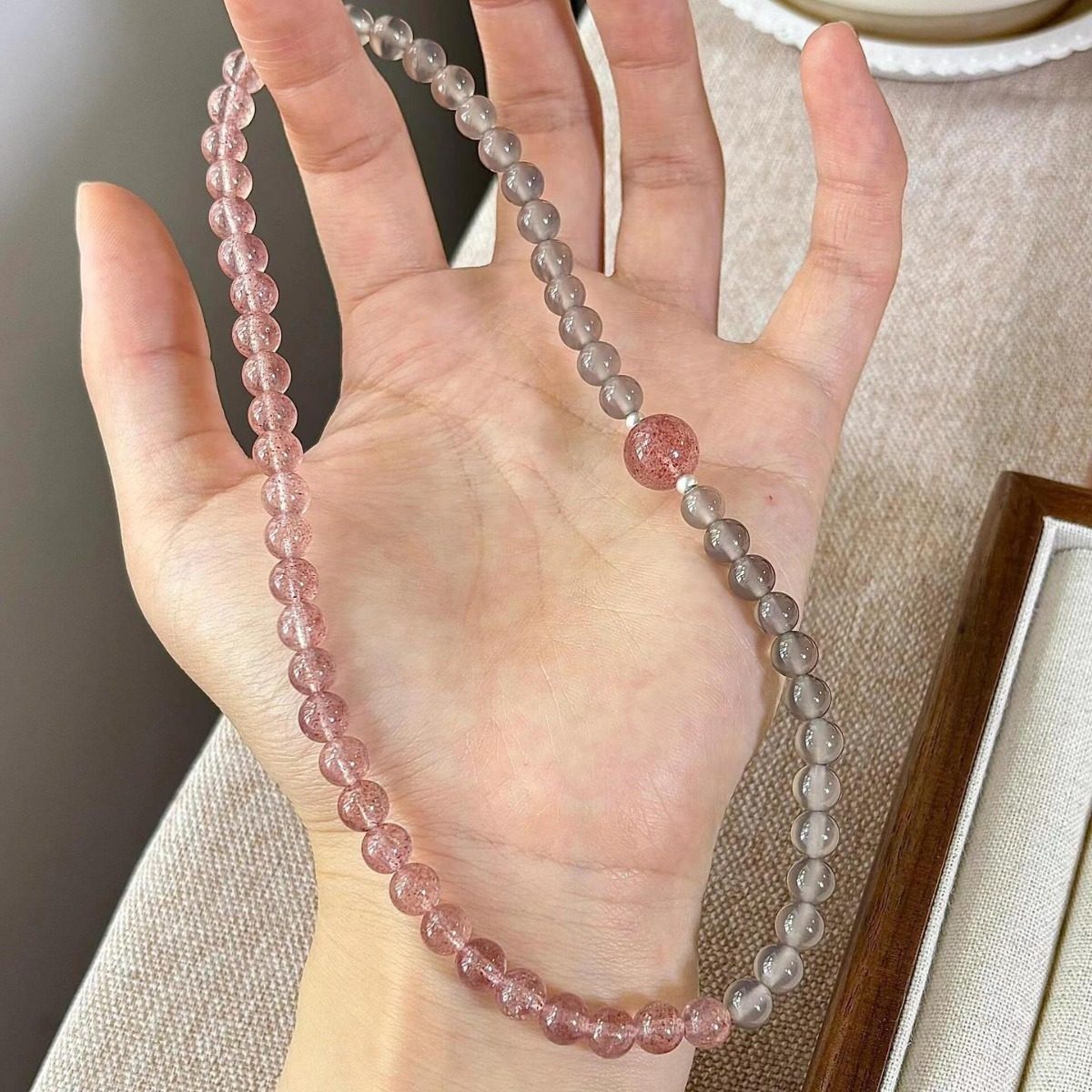 Strawberry Quartz & Crystal Bestie — Crystal Decor product photo 1