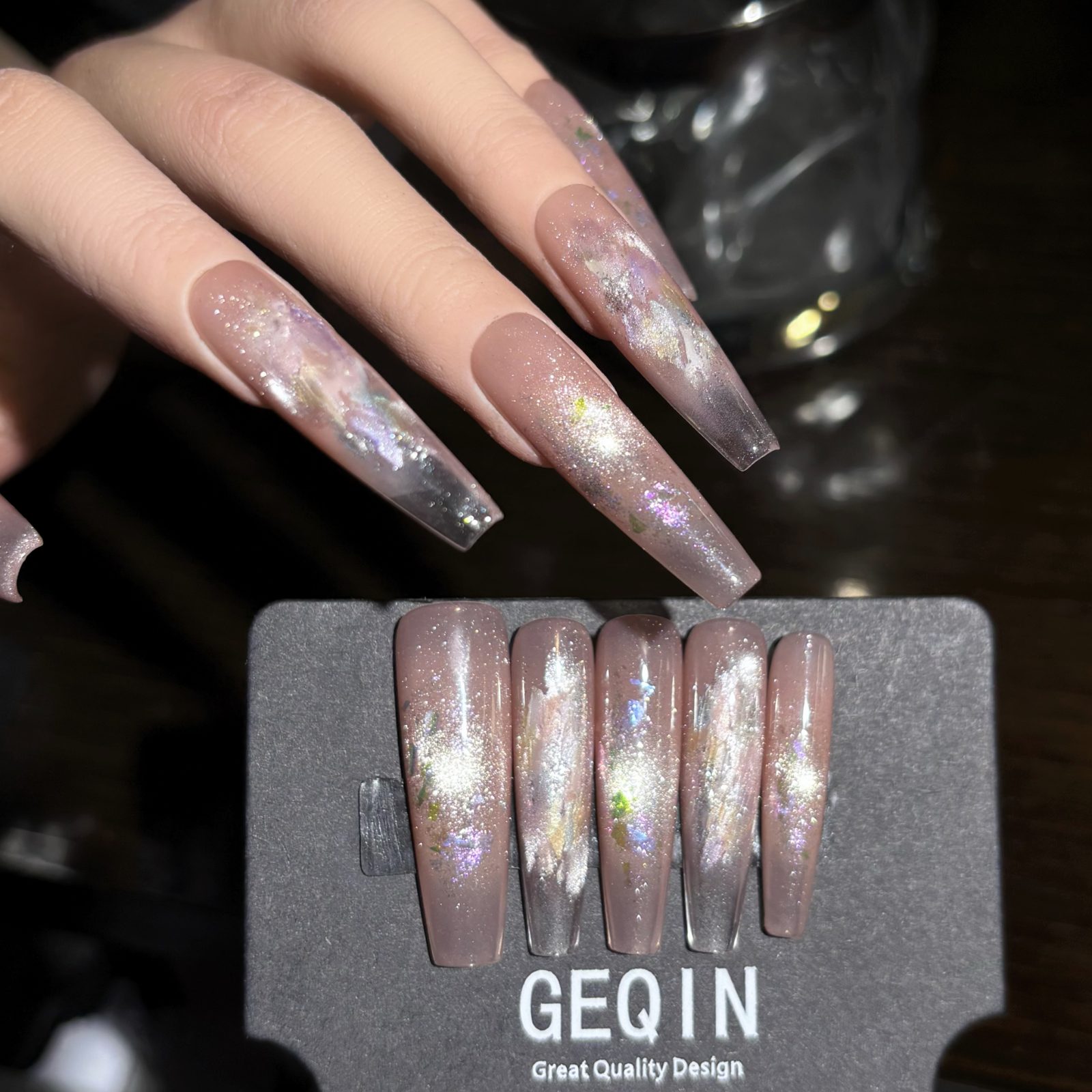 Refined silver — High-End Press On Nails product photo 1
