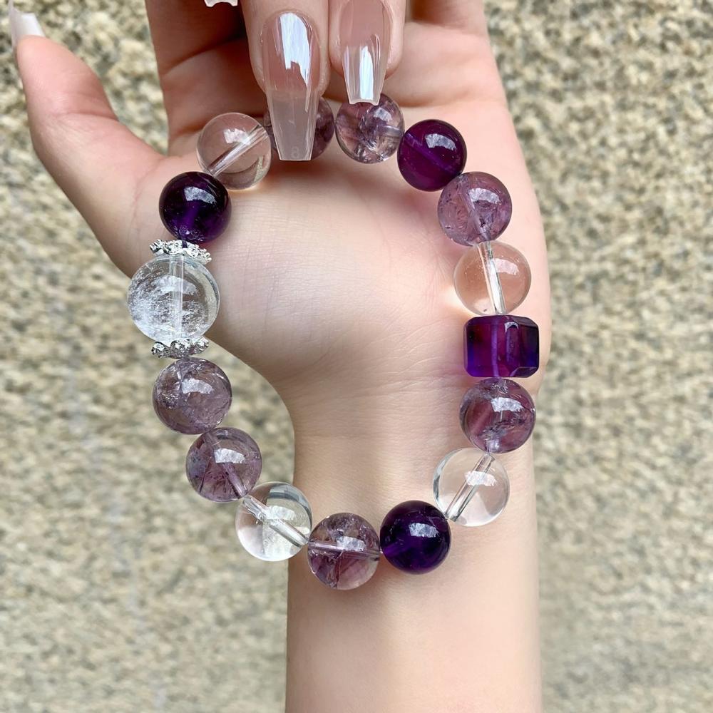 Amethyst & Clear Quartz Fire — Crystal Decor product photo 1